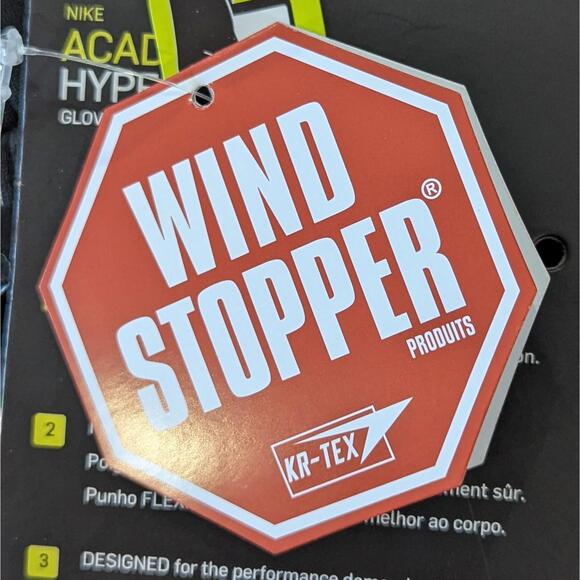 Nike Academy HyperWarm Gloves XL Black/White Windstopper NWT Soccer Football XL - Picture 5 of 6